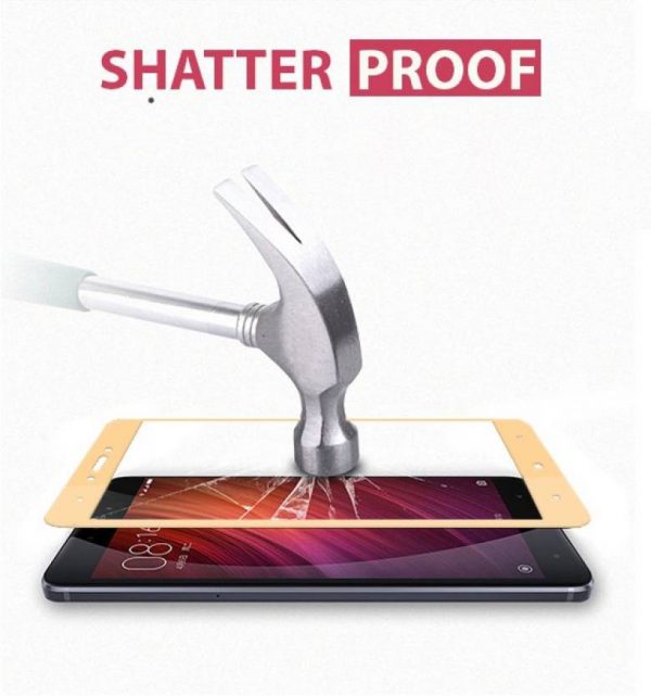 Edge to Edge Color Tempered glass for MI Note 4 (BLACK / GOLD / WHITE) - Image 6