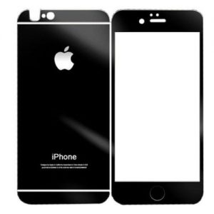 Front and Back Color Tampered Glass for iPhone 5s (Black)