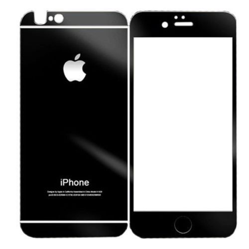 Front and Back Color Tampered Glass for iPhone 5s (Black)