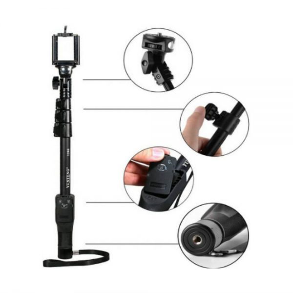 Yunteng YT 1288 Bluetooth Selfie Stick  (Black, with Remote) - Image 3