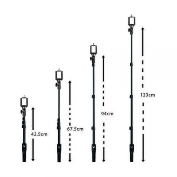 Yunteng YT 1288 Bluetooth Selfie Stick  (Black, with Remote) - Image 4