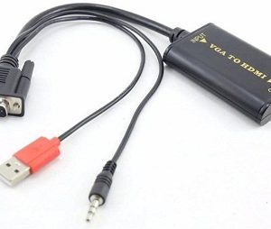 VGA Male to High Speed Female with Sound HDMI Cable  (Black)