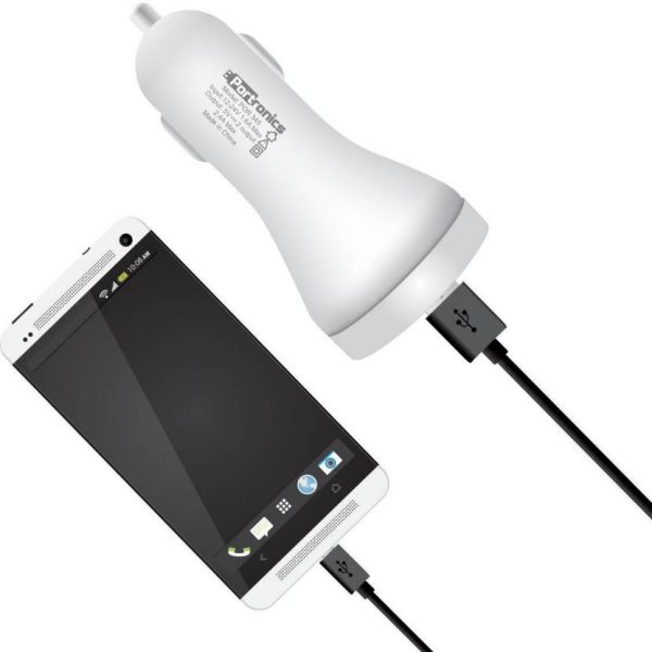 Portronics 2.4 amp Turbo Car Charger  (Grey, White) - Image 2