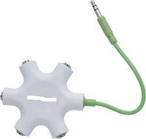 Multiports Headphone Splitter  (White) 5 jacks