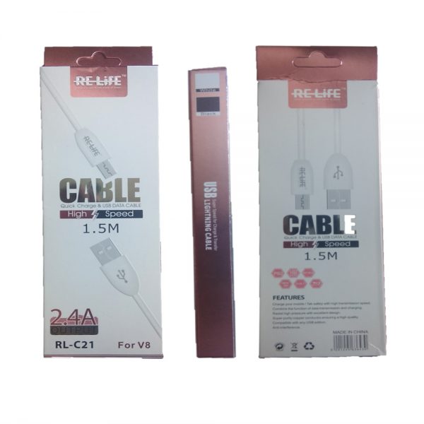 Relife Data Cable 1.5 meter 2.4A (Quick Charge) - Image 2