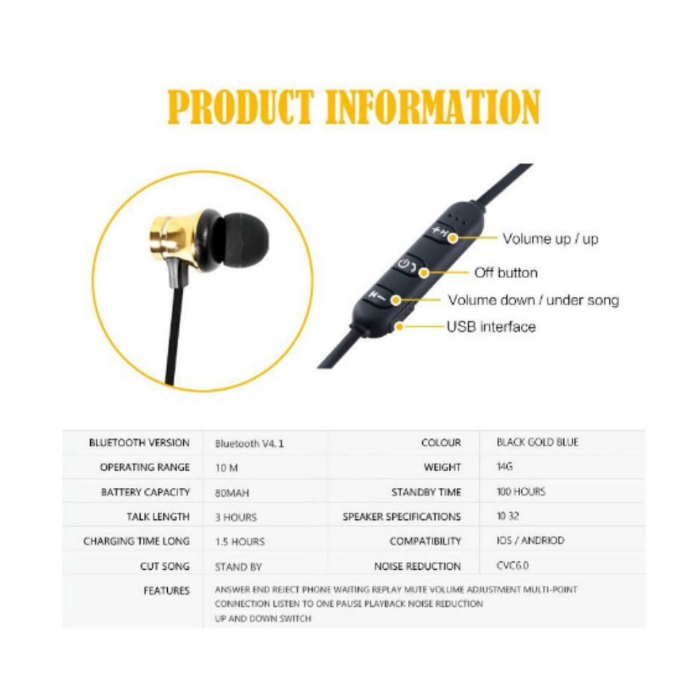 SPORT Athlete Wireless Bluetooth Earphone In Ear Tech4You Store