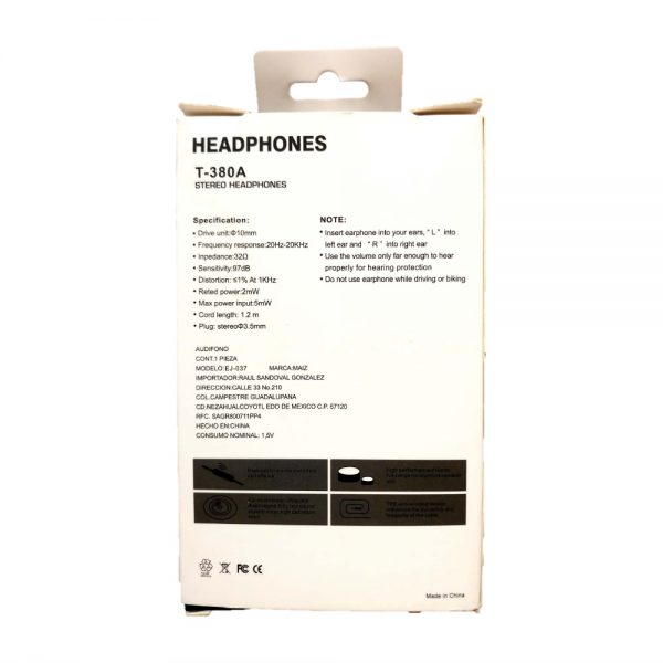 T-380A Wired Earphone In Ear - Image 3