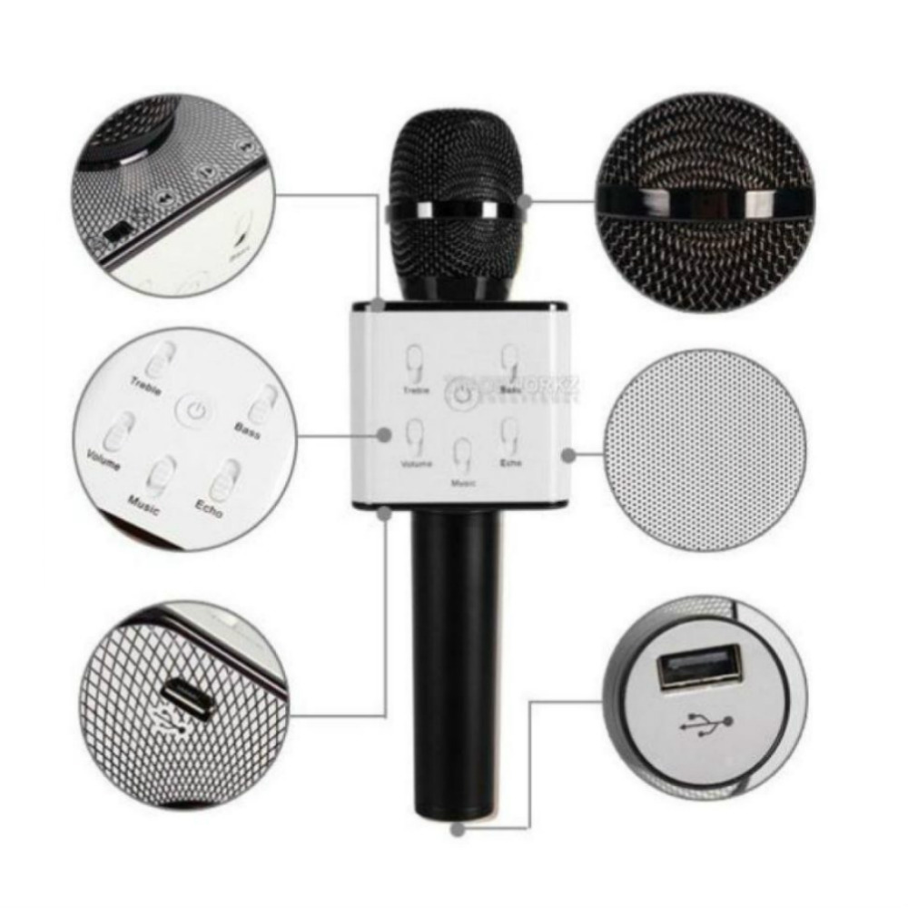  Buy BigPlayer Q7 Handheld Wireless Mike  Multi-Function Bluetooth  Karaoke Singing Mic with Microphone Speaker for All Smart Phones for Rs 382