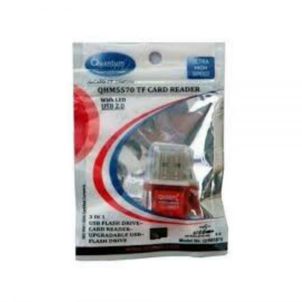 Quantum QHM5570 T Flash Micro SD Card Reader (Red) - Image 2