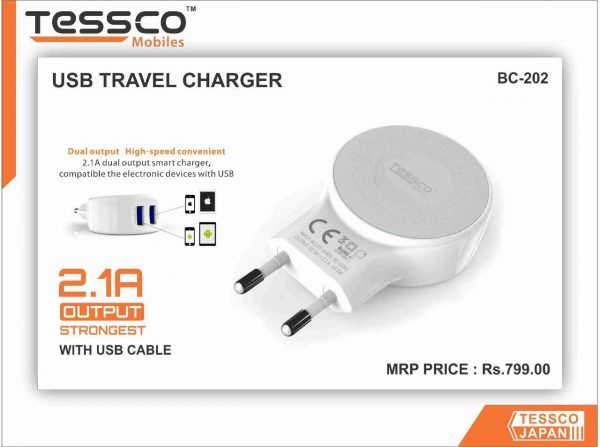 Tessco BC 202 2.1A Charger Dual USB (6 Months Warranty) - Image 7
