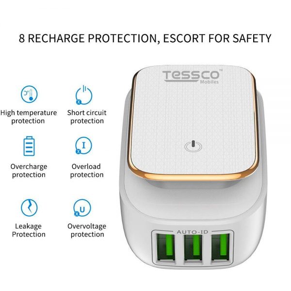 Tessco BC 208 3.4A Charger 3 USB Ports (6 Months Warranty) - Image 10
