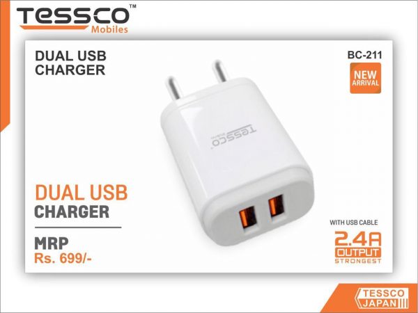 Tessco BC 211 2.4A Charger Dual Ports (6 Months Warranty) - Image 3