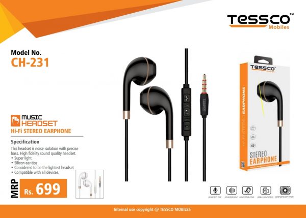 Tessco CH 231 Wired Earphone (In Ear) 6 months Warranty - Image 6