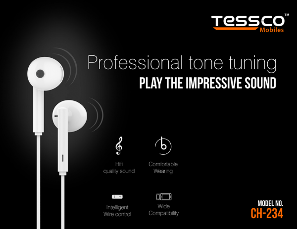 Tessco CH 234 Wired Earphone (In Ear) 6 months Warranty - Image 8