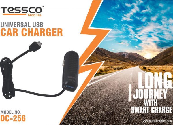 Tessco DC 256 2.1A Car Charger Single Port + Attached Micro USB Cable (6 Months Warranty) - Image 5
