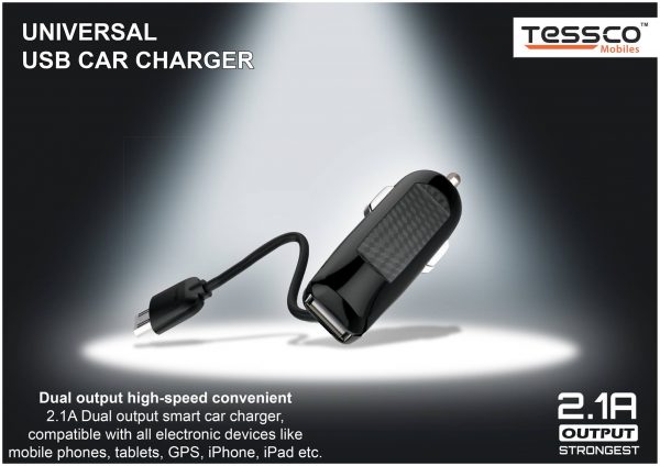 Tessco DC 256 2.1A Car Charger Single Port + Attached Micro USB Cable (6 Months Warranty) - Image 6