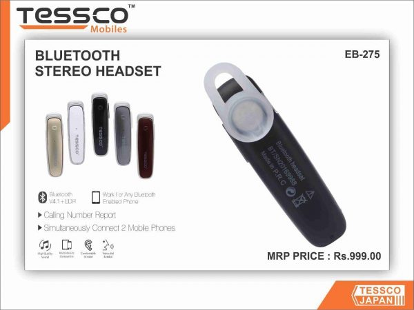 Tessco EB 275 Bluetooth Headset-Single Ear (6 Months Warranty) - Image 21