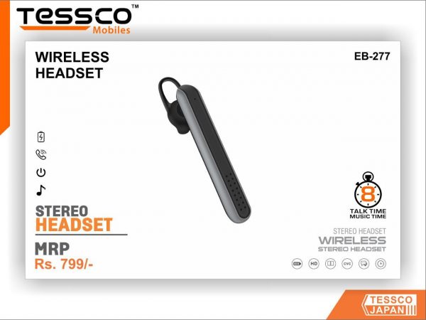 Tessco EB 277 Bluetooth Headset-Single Ear (6 Months Warranty) - Image 7