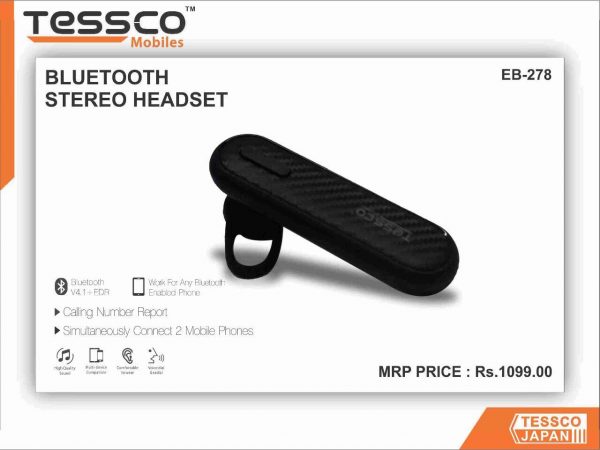 Tessco EB 278 Bluetooth Headset-Single Ear (6 Months Warranty) - Image 6