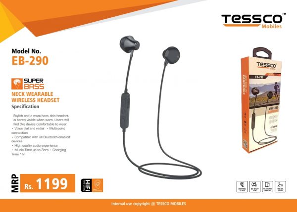 Tessco EB 290 A Bluetooth Earphone (6 Months Warranty) - Image 3
