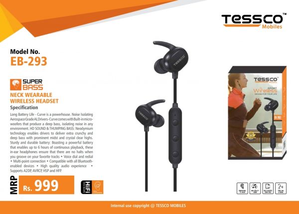 Tessco EB 293 Bluetooth Earphone (6 Months Warranty) - Image 2
