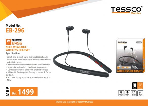 Tessco EB 296 Bluetooth Earphone (6 Months Warranty) - Image 3