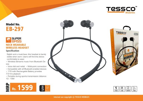 Tessco EB 297 Bluetooth Earphone (6 Months Warranty) - Image 2