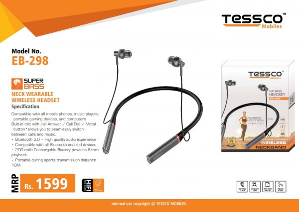 Tessco EB 298 Bluetooth Earphone (6 Months Warranty) - Image 4