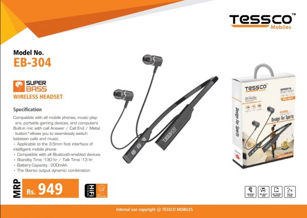 Tessco EB 304 Bluetooth Earphone (6 Months Warranty) - Image 4