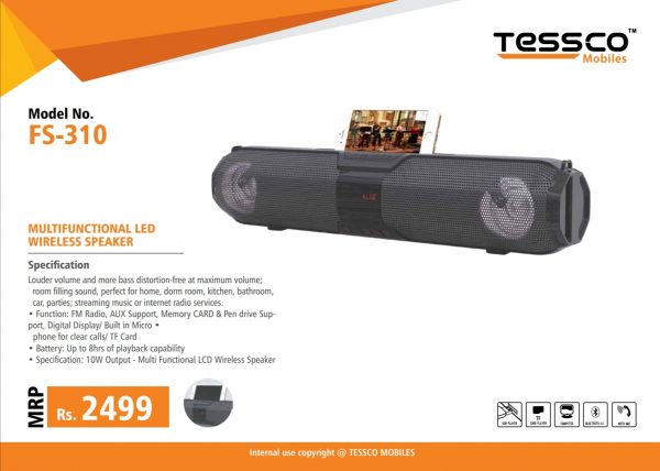 Tessco FS 310 10W Bluetooth Speaker Soundbar (6 Months Warranty) - Image 4