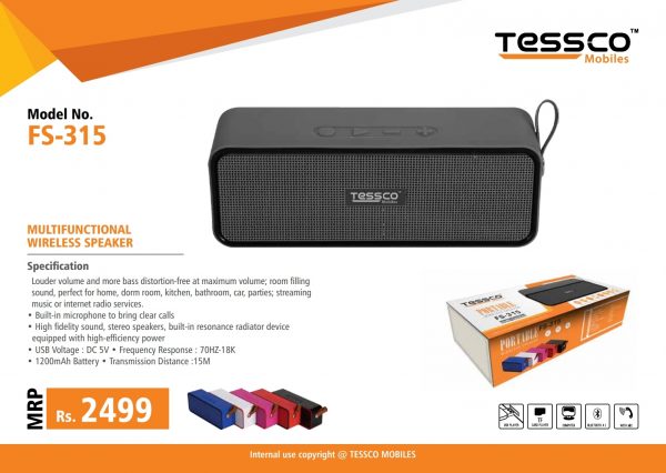 Tessco FS 315 10W Bluetooth Speaker (6 Months Warranty) - Image 4