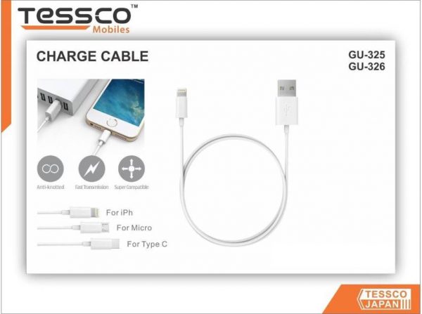 Tessco GU 325 2.0A Data Cable 1meter (6 Months Warranty) Micro USB, Lightning (Iphone), TYPE-C - Image 6