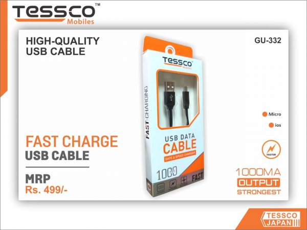 Tessco GU 332 2.0A Data Cable 1meter (6 Months Warranty)  Micro USB, Lightning (Iphone) - Image 5