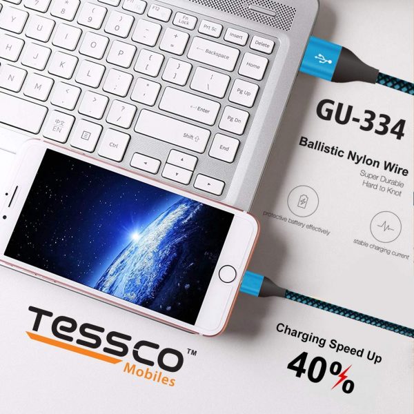 Tessco GU 334 2.0A Short Data Cable 25cm (6 Months Warranty)  Micro USB, Lightning (Iphone), TYPE-C - Image 4