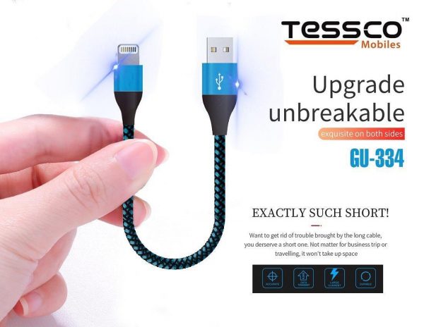 Tessco GU 334 2.0A Short Data Cable 25cm (6 Months Warranty)  Micro USB, Lightning (Iphone), TYPE-C - Image 6
