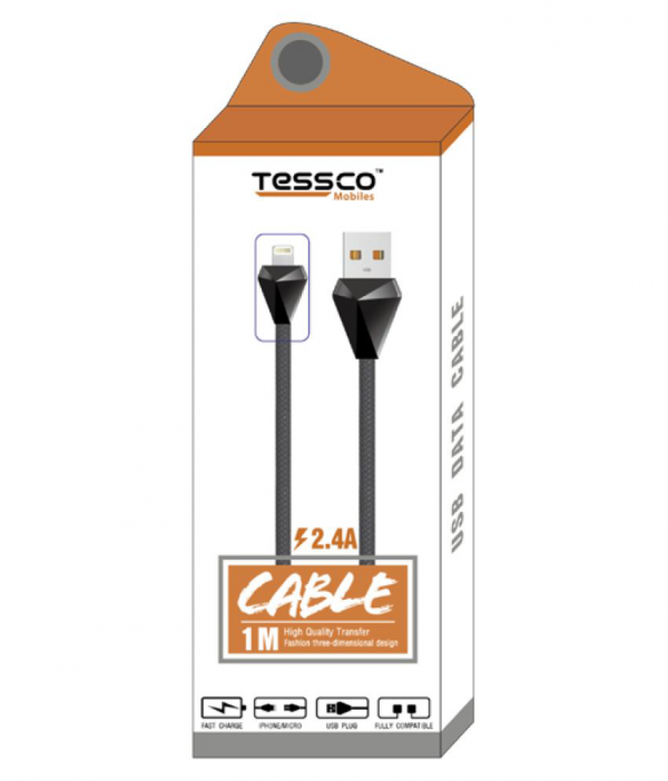 Tessco GU 335 2.0A Braided Data Cable 1meter (6 Months Warranty)  Micro USB, Lightning (Iphone), TYPE-C - Image 2