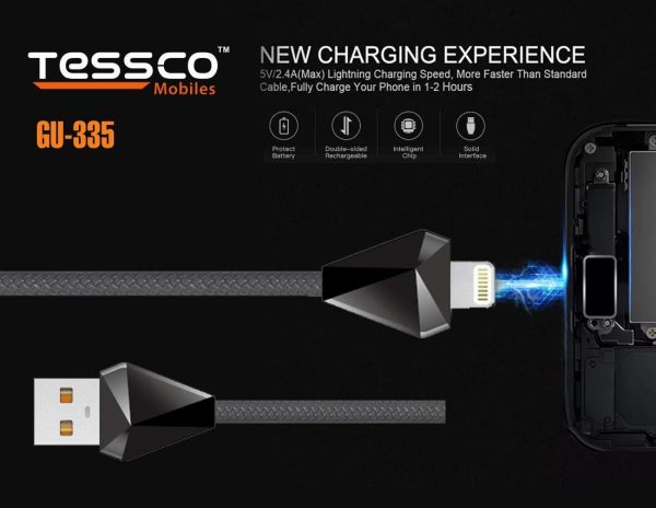 Tessco GU 335 2.0A Braided Data Cable 1meter (6 Months Warranty)  Micro USB, Lightning (Iphone), TYPE-C - Image 5