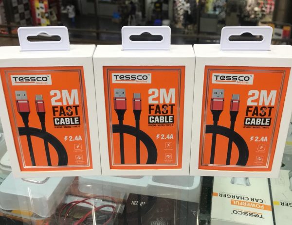 Tessco GU 336 3.4A Braided Data Cable 2meter (6 Months Warranty)  Micro USB, Lightning (Iphone), TYPE-C - Image 4
