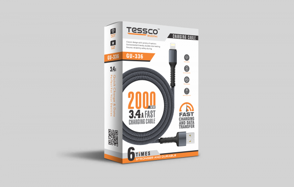 Tessco GU 336 3.4A Braided Data Cable 2meter (6 Months Warranty)  Micro USB, Lightning (Iphone), TYPE-C - Image 3