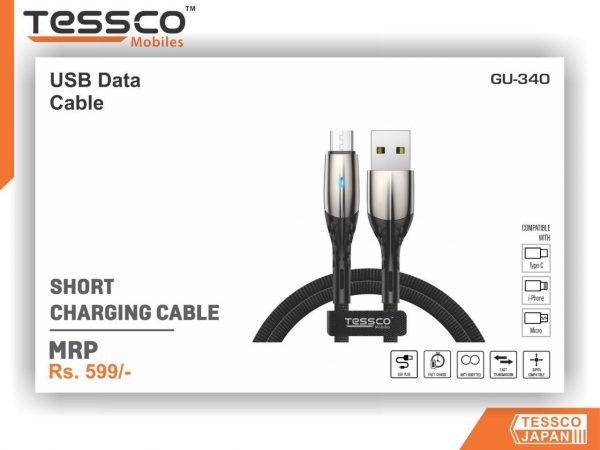 Tessco GU 340 3.4A Braided Data Cable 1meter (6 Months Warranty)  Micro USB, Lightning (Iphone), TYPE-C - Image 8