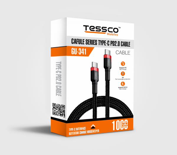 Tessco GU 341 3A Type C To Type C PD 2.0 Braided Data Cable 1.5meter (6 Months Warranty) - Image 3