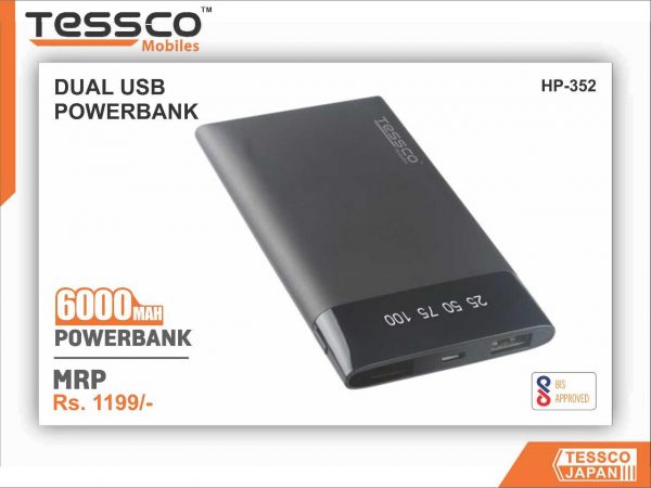 Tessco HP 352 6000mah Powerbank Dual USB (6 Months Warranty) - Image 9