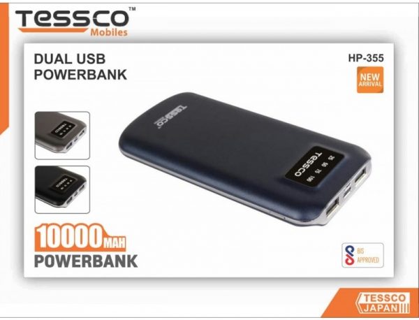 Tessco HP 355 10000mah Powerbank Dual USB (6 Months Warranty) - Image 2