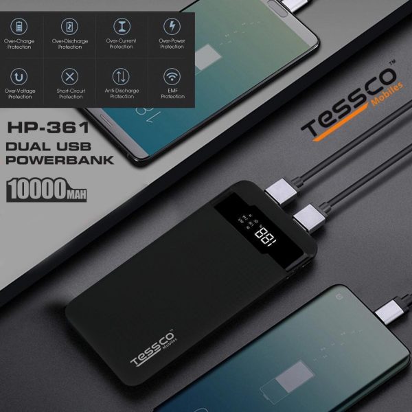 Tessco HP 361 10000mah Quick Charge Powerbank Dual USB (6 Months Warranty) - Image 10