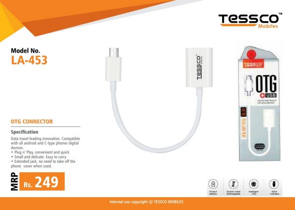 Tessco LA 453 OTG Cable (6 Months Warranty) Micro USB OTG | TYPE C OTG - Image 4