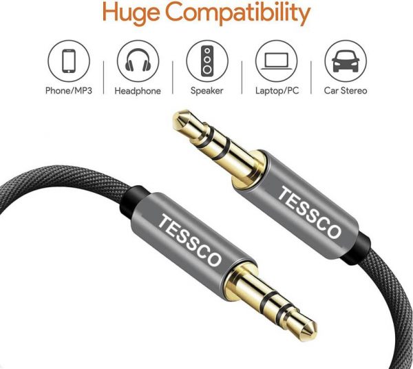 Tessco NU 454 Braided AUX Cable 1meter (6 Months Warranty) - Image 3