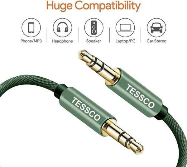 Tessco NU 454 Braided AUX Cable 1meter (6 Months Warranty) - Image 4