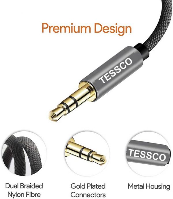 Tessco NU 454 Braided AUX Cable 1meter (6 Months Warranty) - Image 5