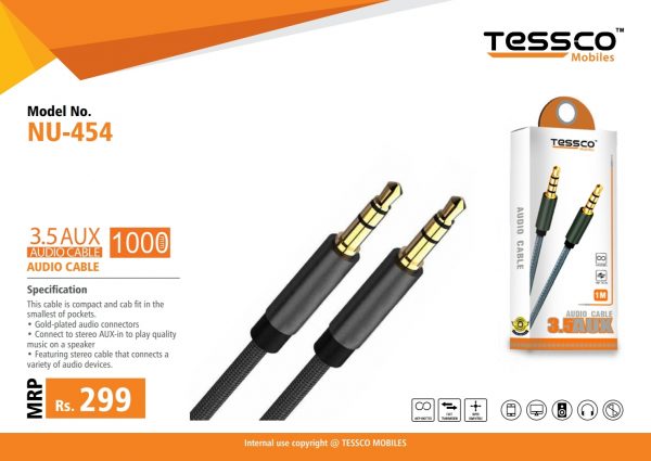 Tessco NU 454 Braided AUX Cable 1meter (6 Months Warranty) - Image 10