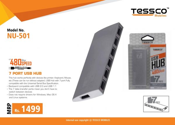 Tessco NU 501 480MBPS 7 PORT USB HUB (6 Months Warranty) - Image 6